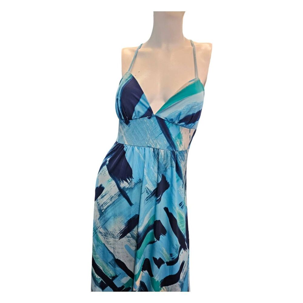 City Triangles Blue Halter Maxi Dress Size 6 - Picture 3 of 8